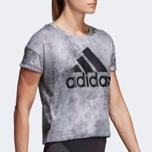 ADIDAS Essentials Athletic Crop Top Crewneck Large Logo Sz M